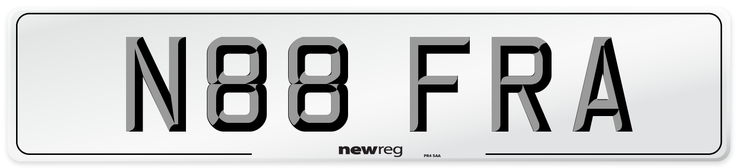 N88 FRA Number Plate from New Reg